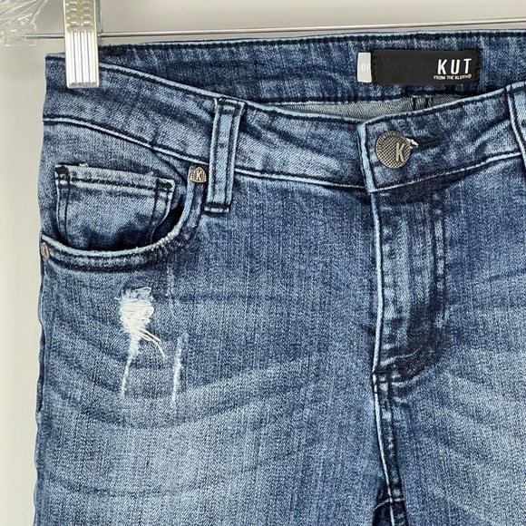 Kut from the Kloth Womens Petite Catherine Boyfriend Jeans Distressed size 0P - Picture 3 of 11